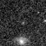 F150W image, 3.2 arcsec across, north up