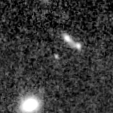 F150W image, 3.2 arcsec across, north up