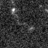 F150W image, 3.2 arcsec across, north up