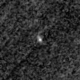 F150W image, 3.2 arcsec across, north up