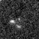 F090W image, 3.2 arcsec across, north up