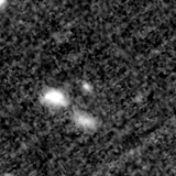 F150W image, 3.2 arcsec across, north up