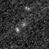 F200W image, 3.2 arcsec across, north up