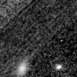 F150W image, 3.2 arcsec across, north up