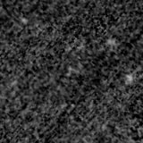 F150W image, 3.2 arcsec across, north up