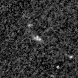 F090W image, 3.2 arcsec across, north up