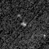 F200W image, 3.2 arcsec across, north up