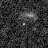 F200W image, 3.2 arcsec across, north up