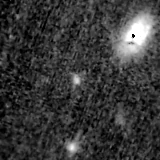 F115W image, 3.2 arcsec across, north up