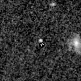 F150W image, 3.2 arcsec across, north up