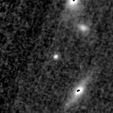 F200W image, 3.2 arcsec across, north up