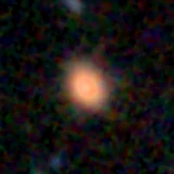 Colour composite: F444W red, F356W green, F277W blue, 3.2 arcsec across, north up