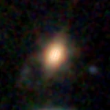 Colour composite: F444W red, F356W green, F277W blue, 3.2 arcsec across, north up