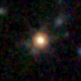 Colour composite: F444W red, F356W green, F277W blue, 3.2 arcsec across, north up