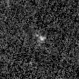 F150W image, 3.2 arcsec across, north up