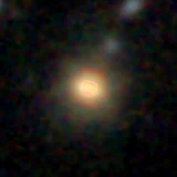 Colour composite: F444W red, F356W green, F277W blue, 3.2 arcsec across, north up