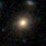 Colour composite: F444W red, F356W green, F277W blue, 3.2 arcsec across, north up