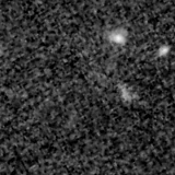 F090W image, 3.2 arcsec across, north up