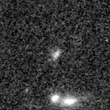 F150W image, 3.2 arcsec across, north up