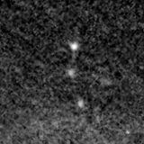F150W image, 3.2 arcsec across, north up