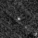 F090W image, 3.2 arcsec across, north up