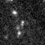 F200W image, 3.2 arcsec across, north up