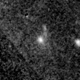 F090W image, 3.2 arcsec across, north up