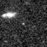 F150W image, 3.2 arcsec across, north up