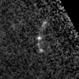 F150W image, 3.2 arcsec across, north up