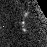 F200W image, 3.2 arcsec across, north up