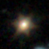 Colour composite: F444W red, F356W green, F277W blue, 3.2 arcsec across, north up