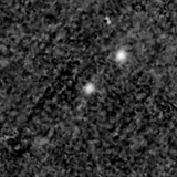 F115W image, 3.2 arcsec across, north up