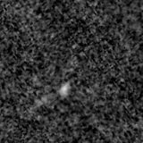 F090W image, 3.2 arcsec across, north up
