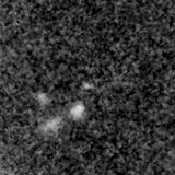F200W image, 3.2 arcsec across, north up