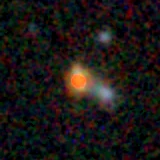 Colour composite: F444W red, F356W green, F277W blue, 3.2 arcsec across, north up