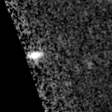 F115W image, 3.2 arcsec across, north up