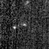 F200W image, 3.2 arcsec across, north up