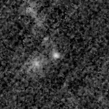 F200W image, 3.2 arcsec across, north up