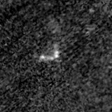 F090W image, 3.2 arcsec across, north up