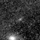 F090W image, 3.2 arcsec across, north up