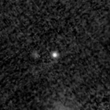 F150W image, 3.2 arcsec across, north up