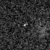 F090W image, 3.2 arcsec across, north up