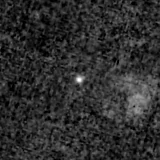F150W image, 3.2 arcsec across, north up