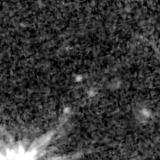 F150W image, 3.2 arcsec across, north up
