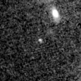 F150W image, 3.2 arcsec across, north up