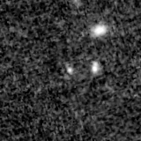 F150W image, 3.2 arcsec across, north up