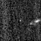 F150W image, 3.2 arcsec across, north up