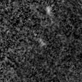 F150W image, 3.2 arcsec across, north up