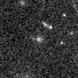 F150W image, 3.2 arcsec across, north up