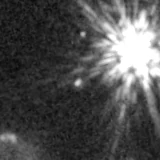 F200W image, 3.2 arcsec across, north up